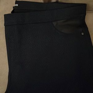 DKNY elastic waist XXL pants, black